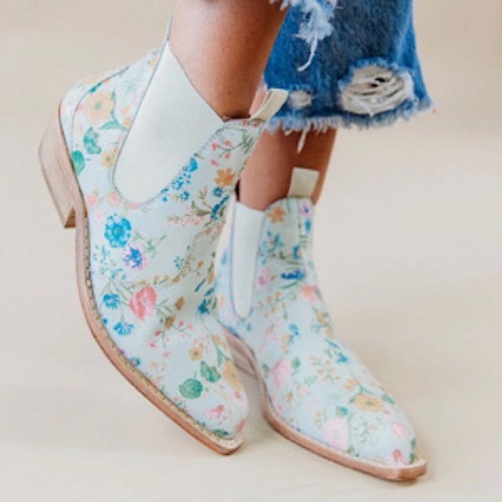 “NEW” Free People Beau Floral Western Bootie